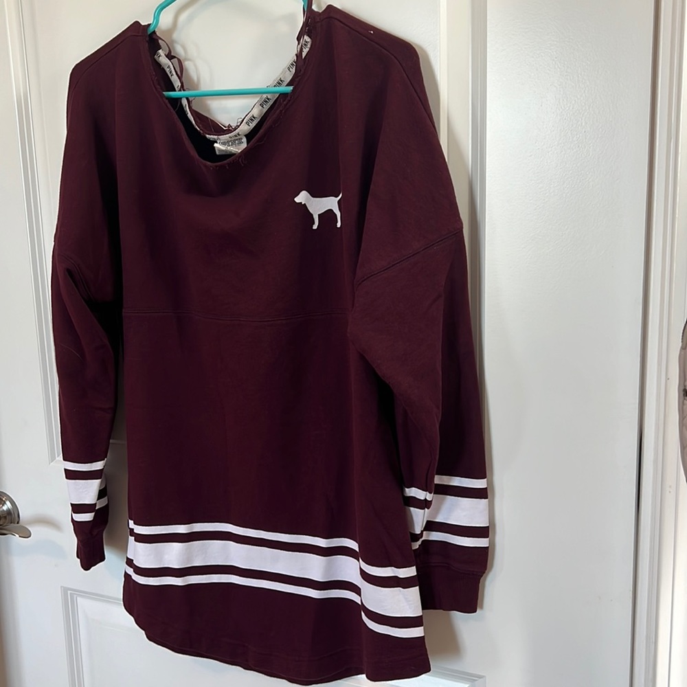 VS PINK maroon oversized sweatshirt size XS